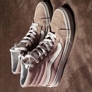 Vans high tops. Super cute dusty pink color. Size 6.5 Mens 8 womens.